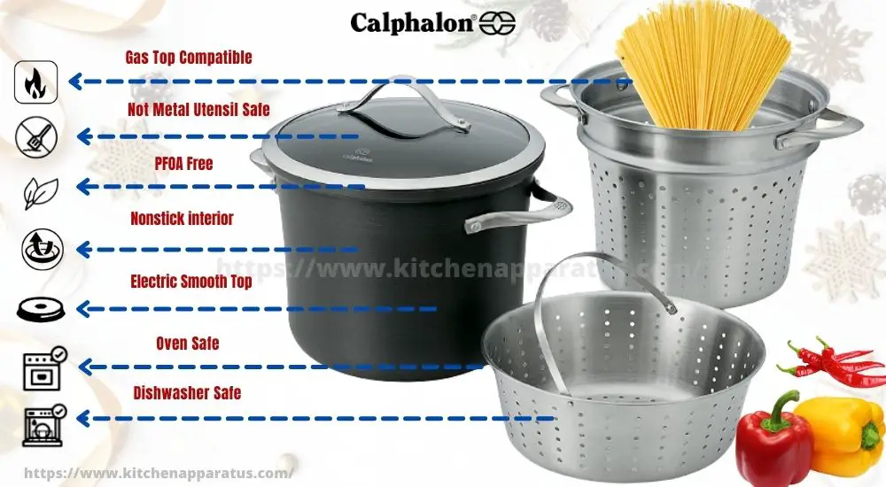 Calphalon Contemporary Hard-Anodized Pasta Pot, 8-Quart