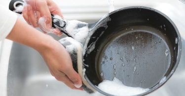 how to clean the outside of hard anodized cookware